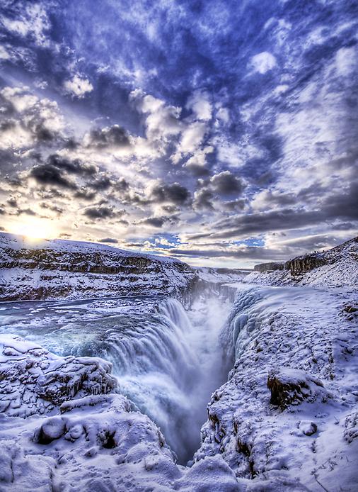 Гюдльфосс зимой Gullfoss зимой