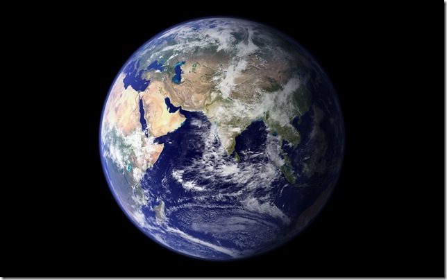 вид на Землю из космоса, сделанный NASA