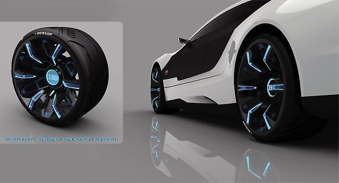 концепт Audi A9 колёсные электромоторы