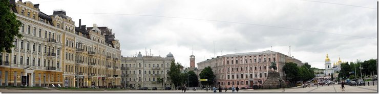 панорама Софийской площади с высоты