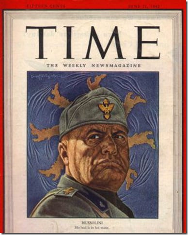 Бенито Муссолини на обложке журнала Time