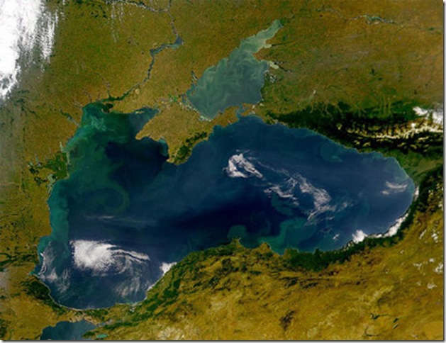 Карта Черного моря с высоты