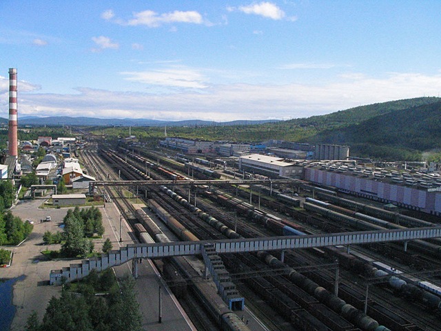 крупная железнодорожная станция в Тынде