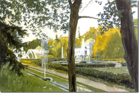 «Петергоф. Цветники под Большим Дворцом», 1918