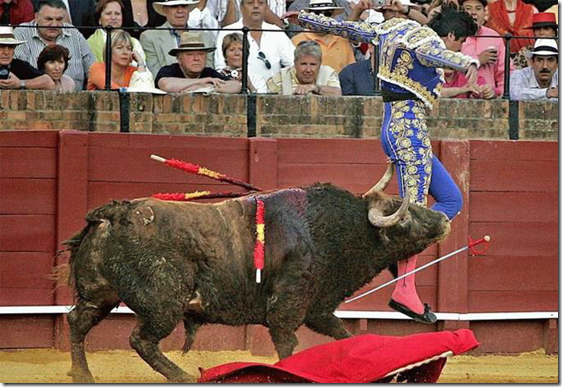 Момент на арене: матадор и бык в динамике поединка