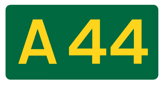 схема трассы A44 в великобритании