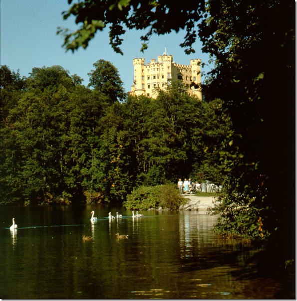 Вид на парк и горы вокруг замка Хоэншвангау