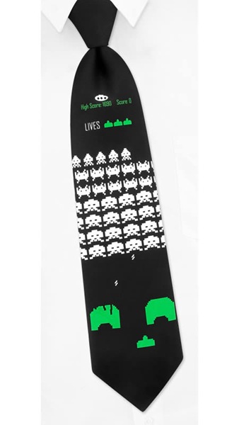 Галстук с рисунком из игры Space Invaders