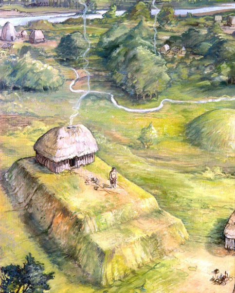 современный вид на территорию курганов Кахокии